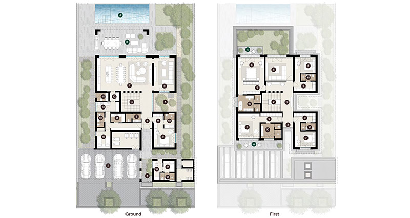 Hudayriyat Golf Estates 5 Bedroom Villa Floor Plan